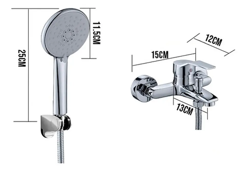 Kit Mezclador Monomando Grifo Y Ducha Para Baño 2