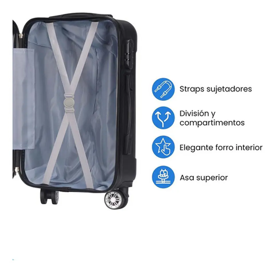 Set De 3 Maletas De Viaje Equipaje Resistente Con Cerradura 5