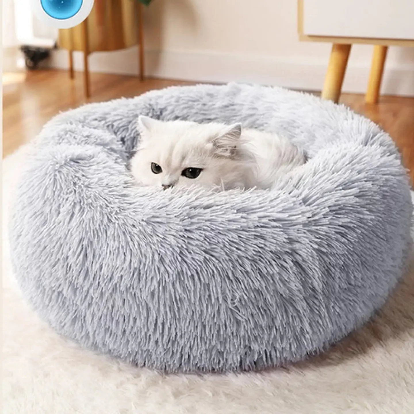 Cama Nido De Felpa Para Mascotas Con Forma De Rosca 50cm 6