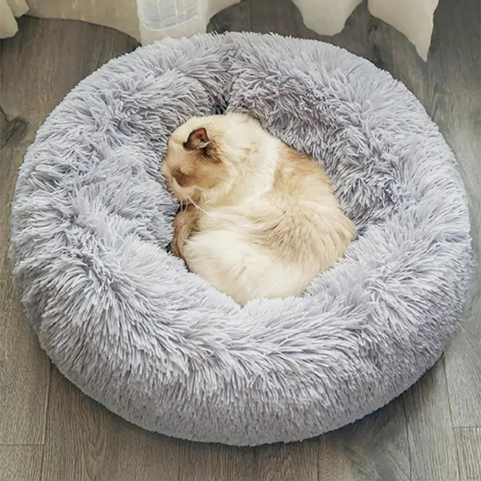 Cama Nido De Felpa Para Mascotas Con Forma De Rosca 50cm 8