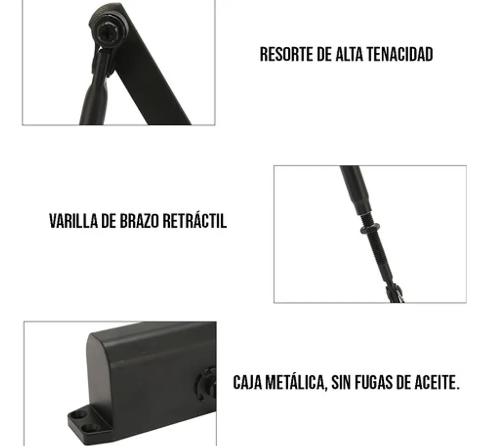 Cierrapuertas Automatico Hidraulico Ajustable Silencioso 3