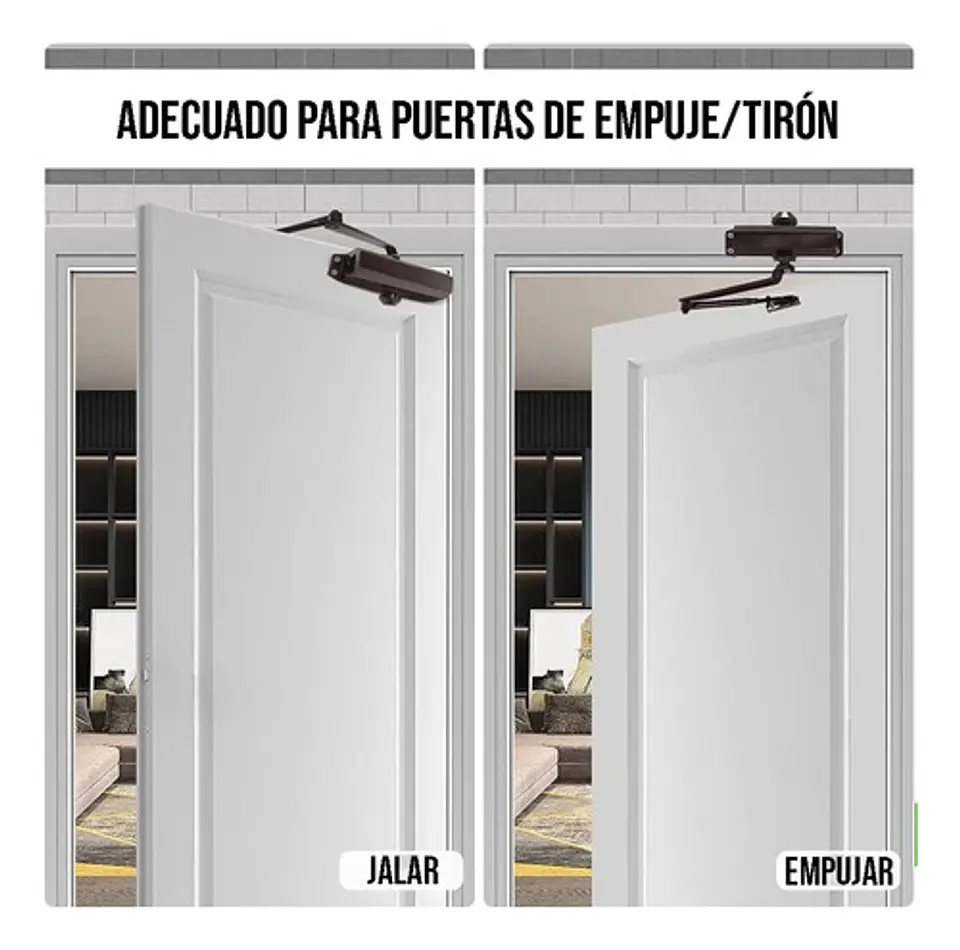 Cierrapuertas Automatico Hidraulico Ajustable Silencioso 4