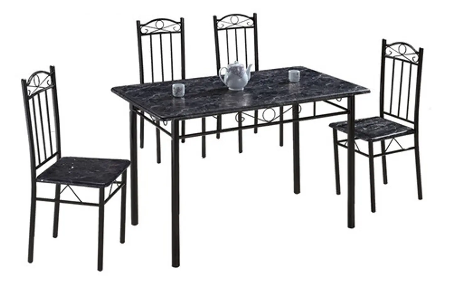 Juego De Comedor Marmol Con 4 Sillas Moderna 120cm X 67cm 1