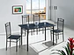 Juego De Comedor Marmol Con 4 Sillas Moderna 120cm X 67cm - Miniatura 4