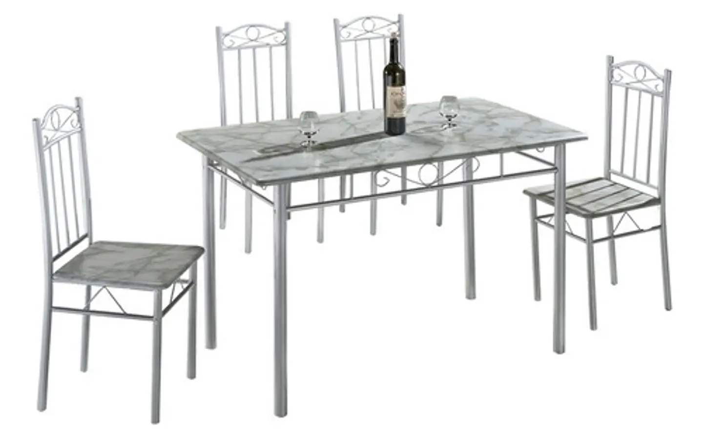 Juego De Comedor Marmol Con 4 Sillas Moderna 120cm X 67cm 5