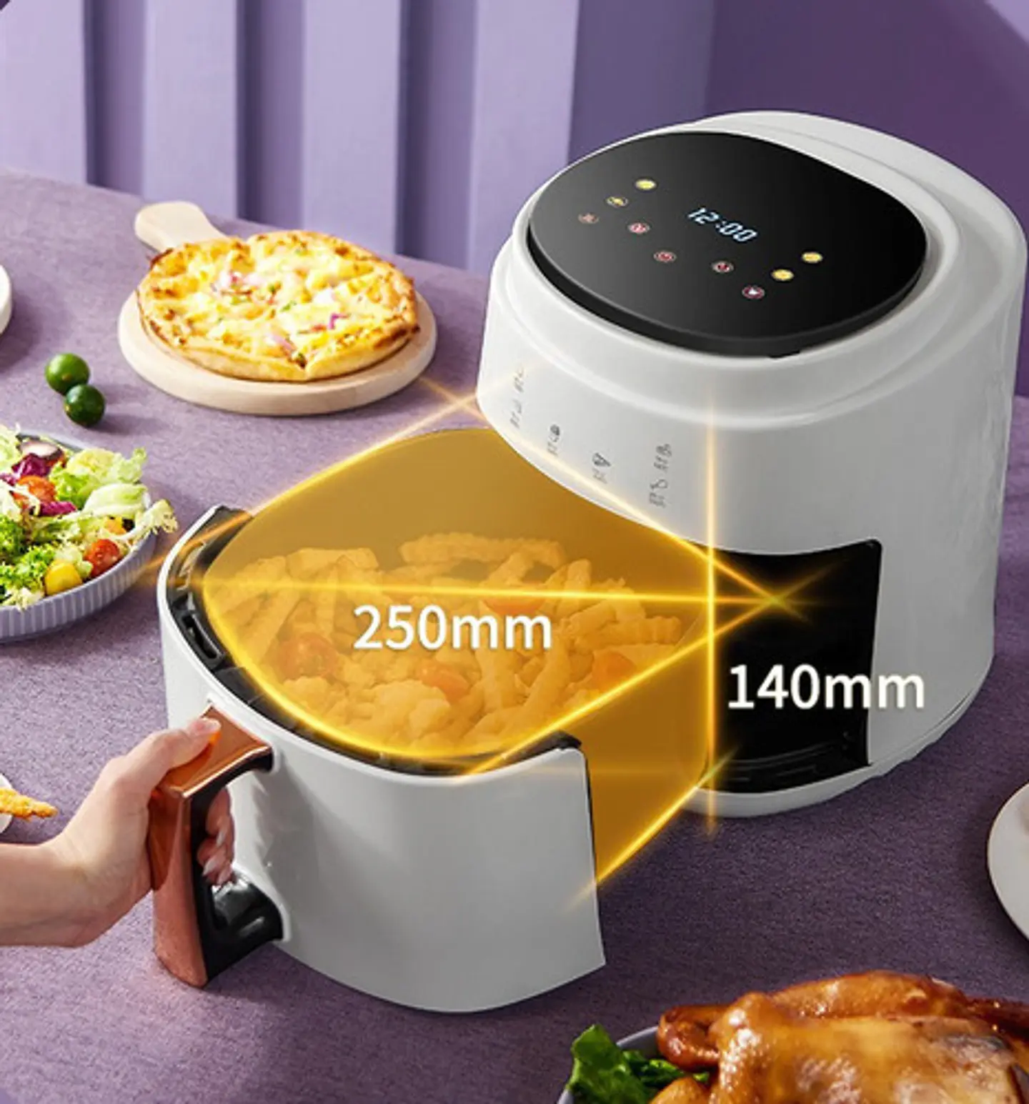 Freidora De Aire Eléctrica Inteligente De 8l Air Fryer 7