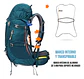 Mochila De Senderismo 65l Montañismo Impermeable Y Liviana - Miniatura 10
