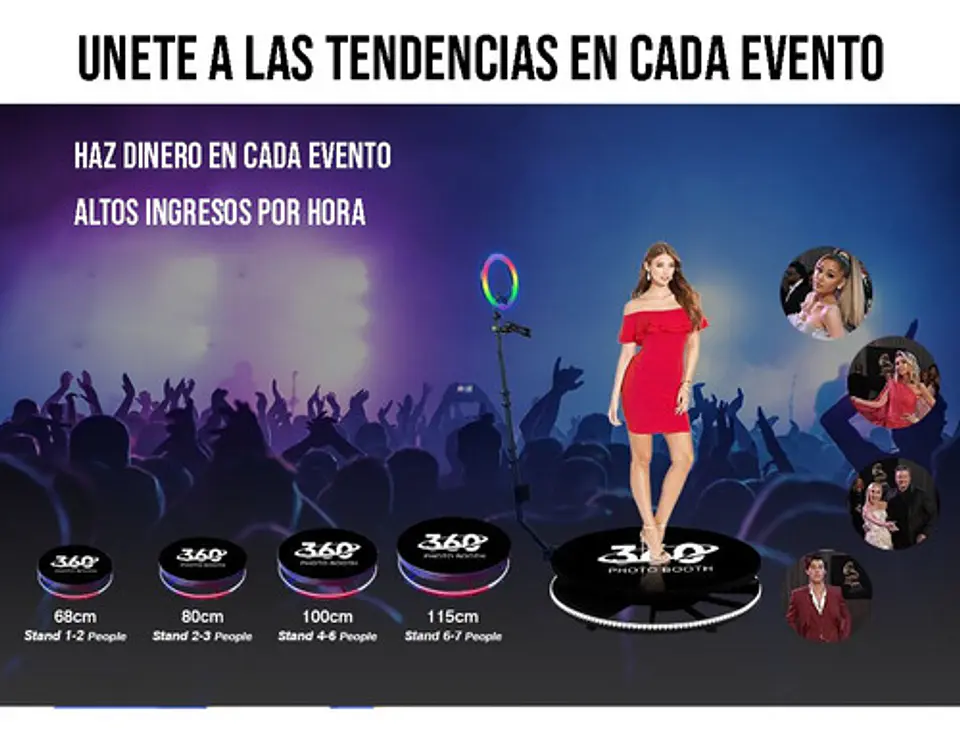 Plataforma Giratoria 360 Photobooth Camara Fiestas 115cm 3