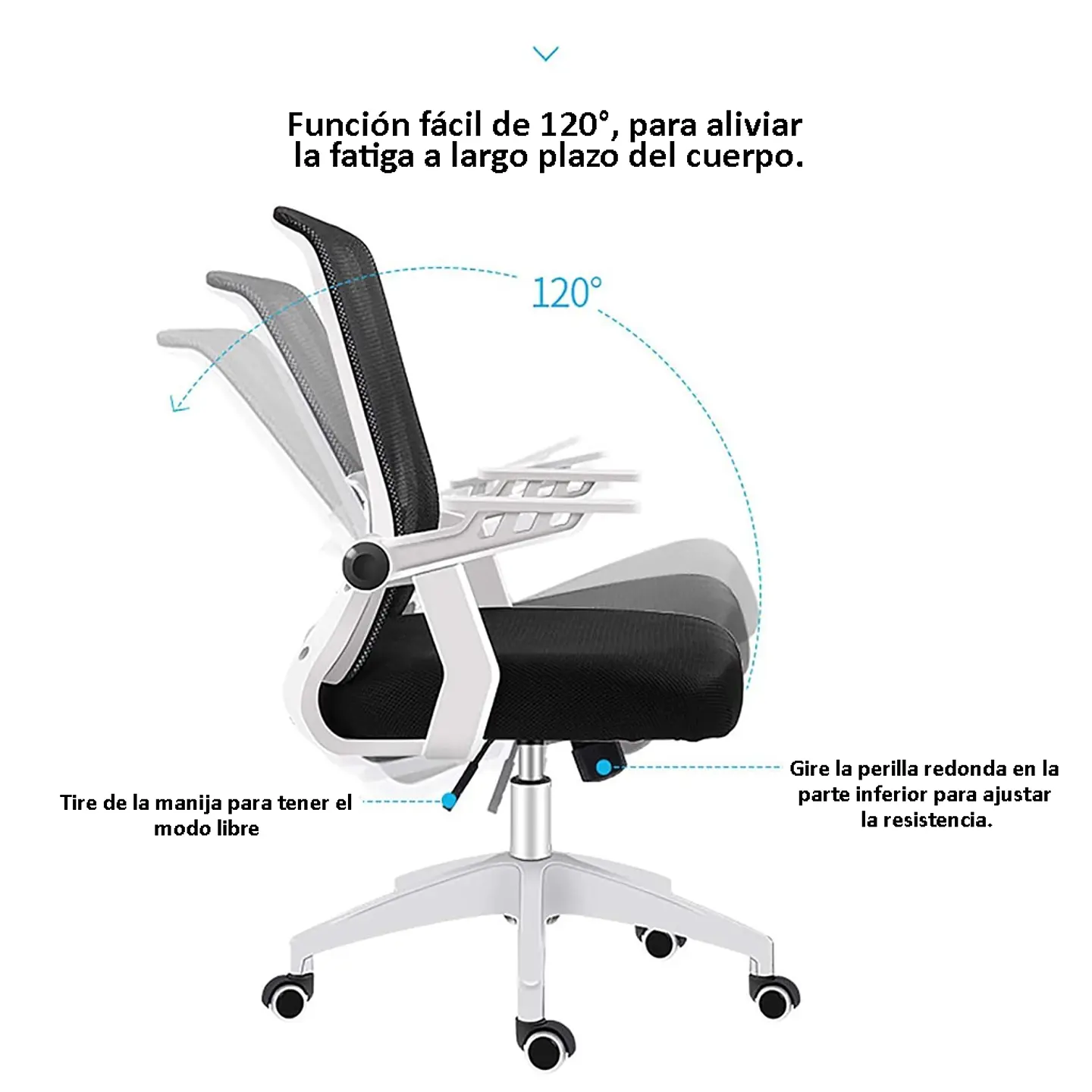 Silla de Oficina Ejecutiva Giratoria Minimalista Ajustable 12