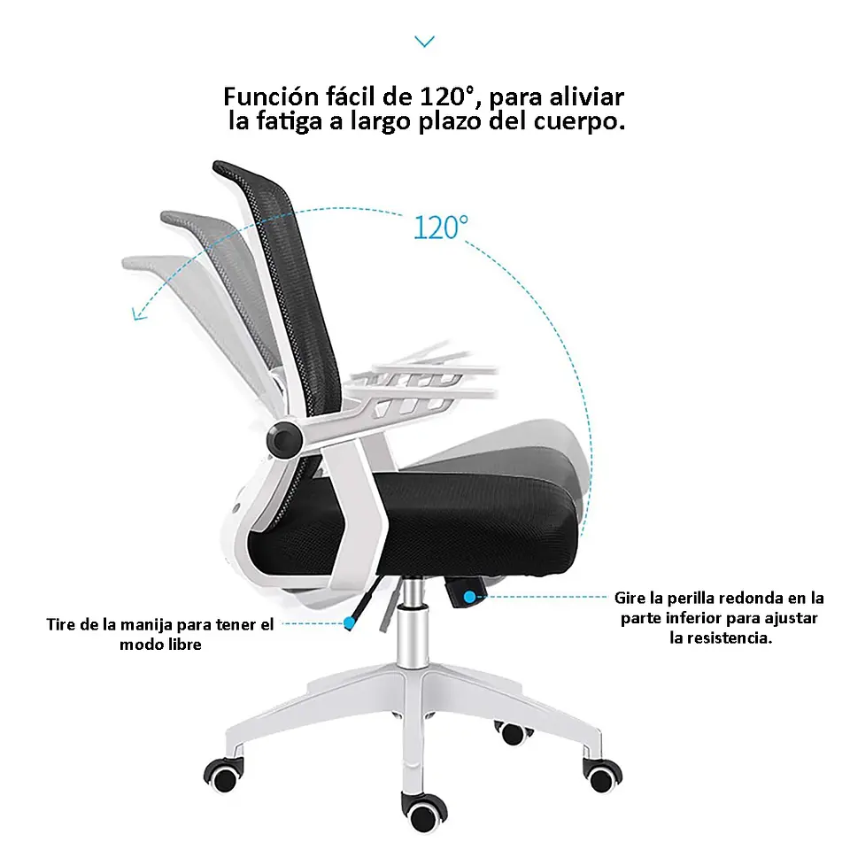 Silla de Oficina Ejecutiva Giratoria Minimalista Ajustable 12