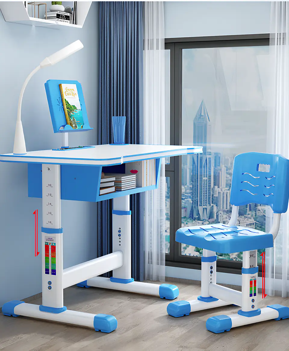 Juego De Mesa Y Silla Para Niños, Escritorio Ajustable 2