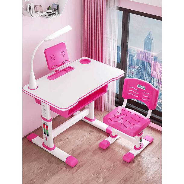 Juego de escritorio y silla para niños, altura ajustable, ergonómica, mesa  resistente con cajón de almacenamiento, escritorio escolar para niños