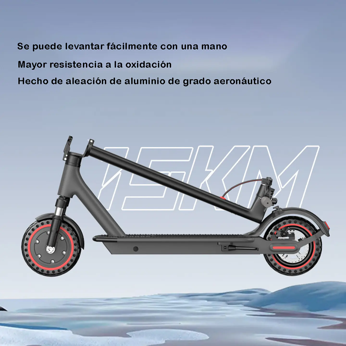 Scooter Eléctrico Plegable, Llanta Antipinchazos 10 pulgadas 5