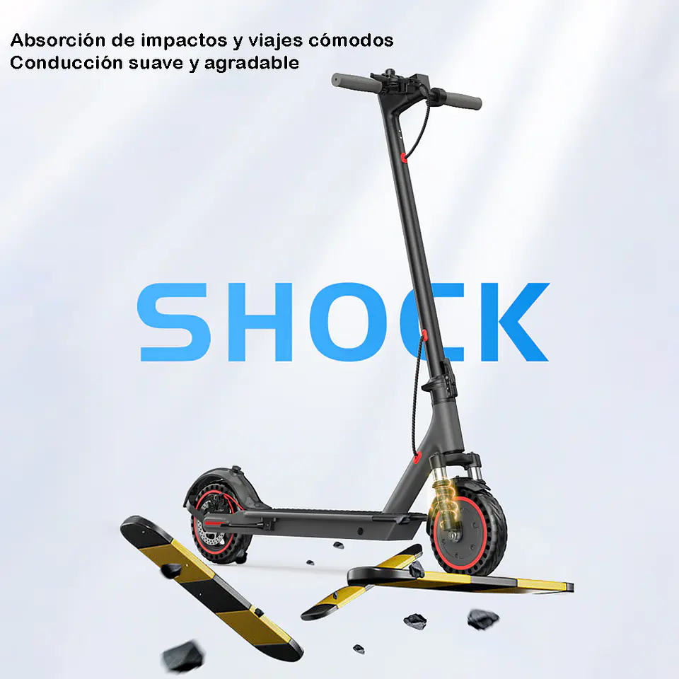 Scooter Eléctrico Plegable, Llanta Antipinchazos 10 pulgadas 7