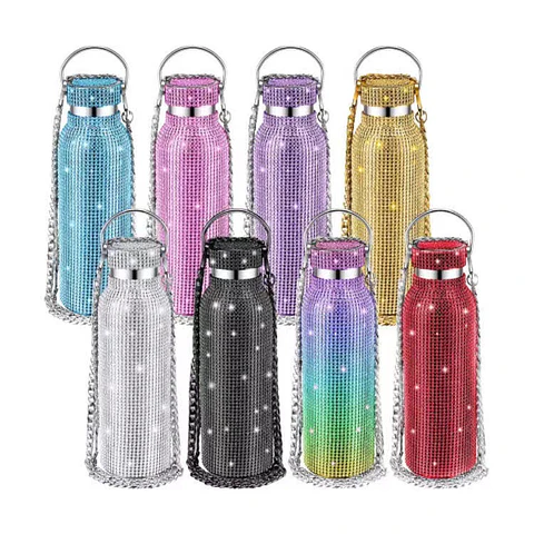 Termo Botella Diseño Diamantes 500ml Portatil Termica