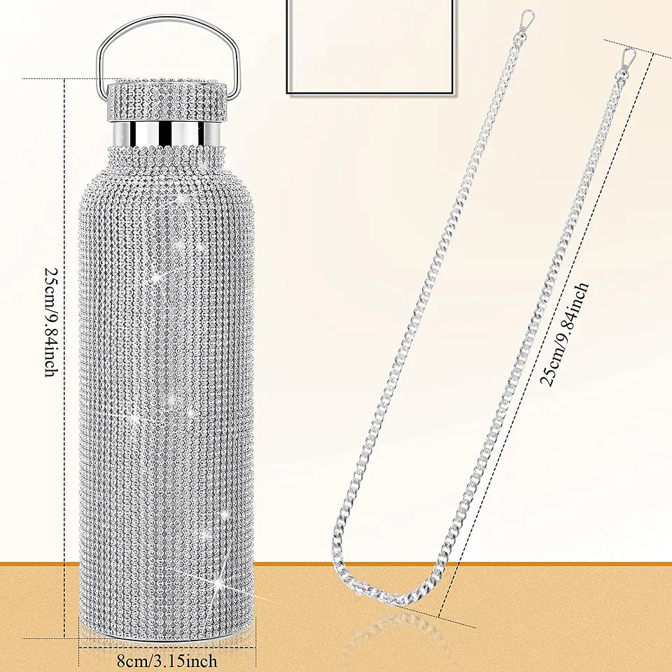 Termo Botella Diseño Diamantes 500ml Portatil Termica 2