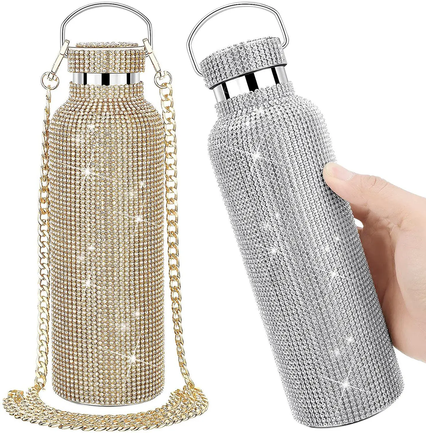 Termo Botella Diseño Diamantes 500ml Portatil Termica 3