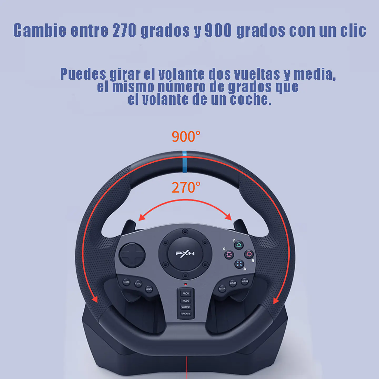 Volante Palanca Y Pedales Videojuegos Pxn V9 Ps4 Xbox PC 2
