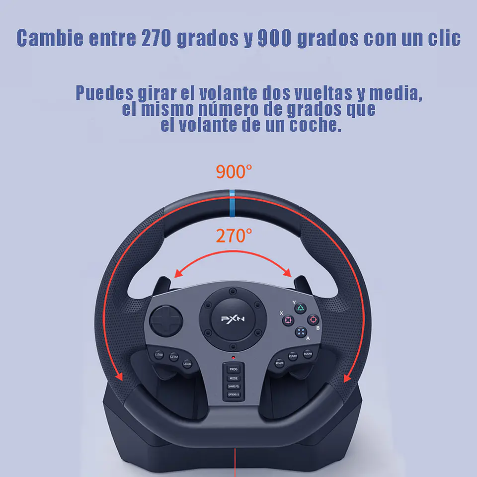 Volante Palanca Y Pedales Videojuegos Pxn V9 Ps4 Xbox PC 2