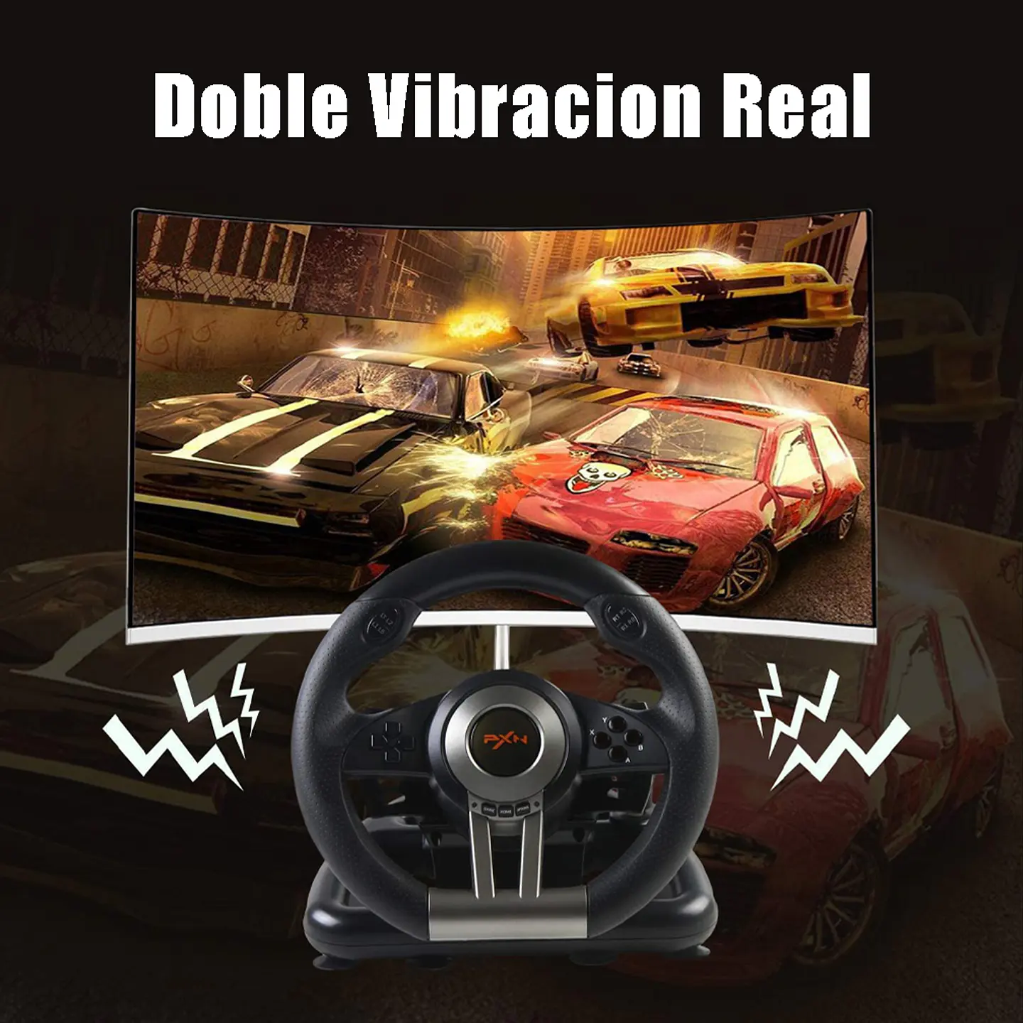 Volante De Juego v3 Pedales, Palanca Carreras Ps4 Xbox PC  10