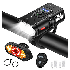Juego de Luz LED De Bicicleta Impermeable USB Recargable