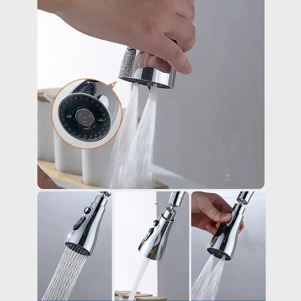 Adaptador De Grifo Anti Salpicaduras Filtro 3 Velocidades 3