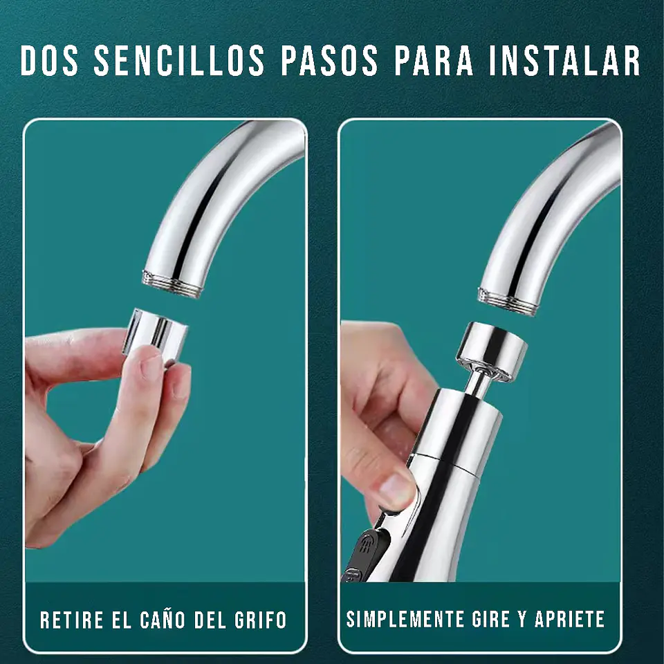 Adaptador De Grifo Anti Salpicaduras Filtro 3 Velocidades 6