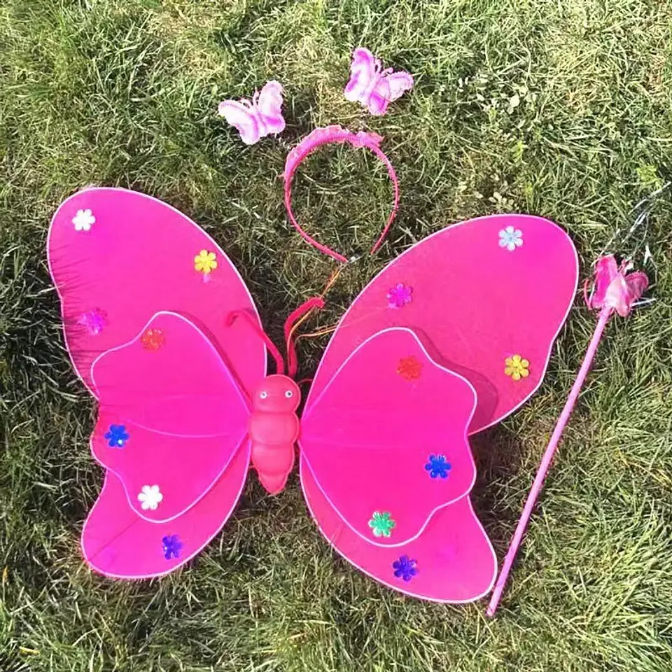 Disfraz De Mariposa Con Alas de Hada con Luces 4 piezas 7