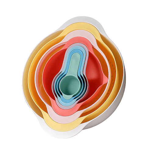 Juego De 8 Tazones Anidados Con Tazas Medidoras Multifuncion