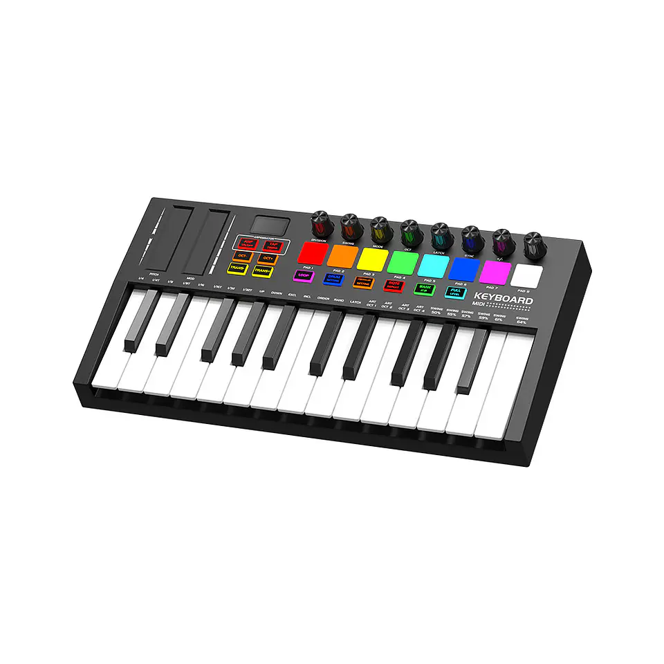 Teclado Midi 25 Teclas Controlador Musical Piano USB Crusec 1