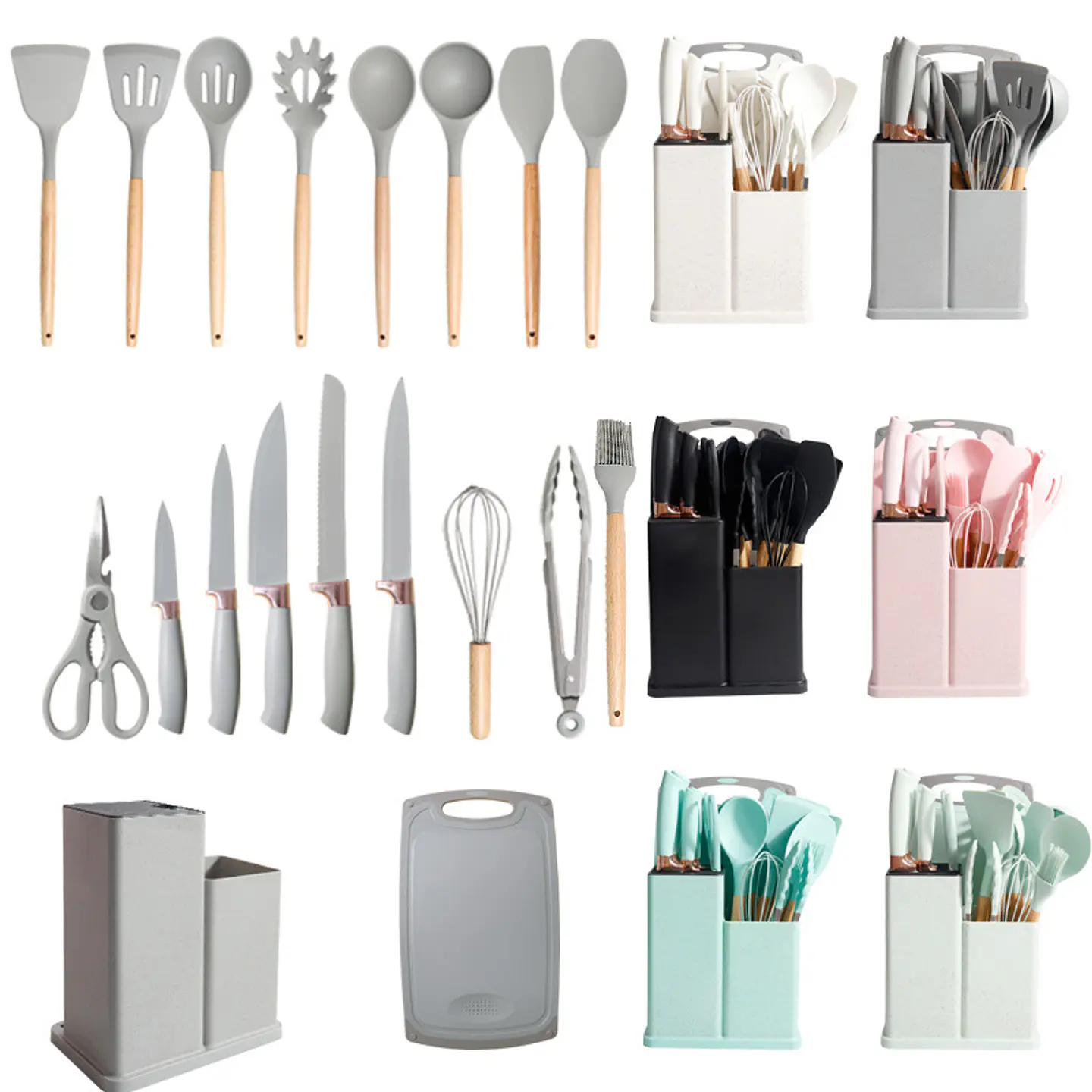 Juego Utensilios 19 Piezas Silicona Antiadherente de Cocina 9