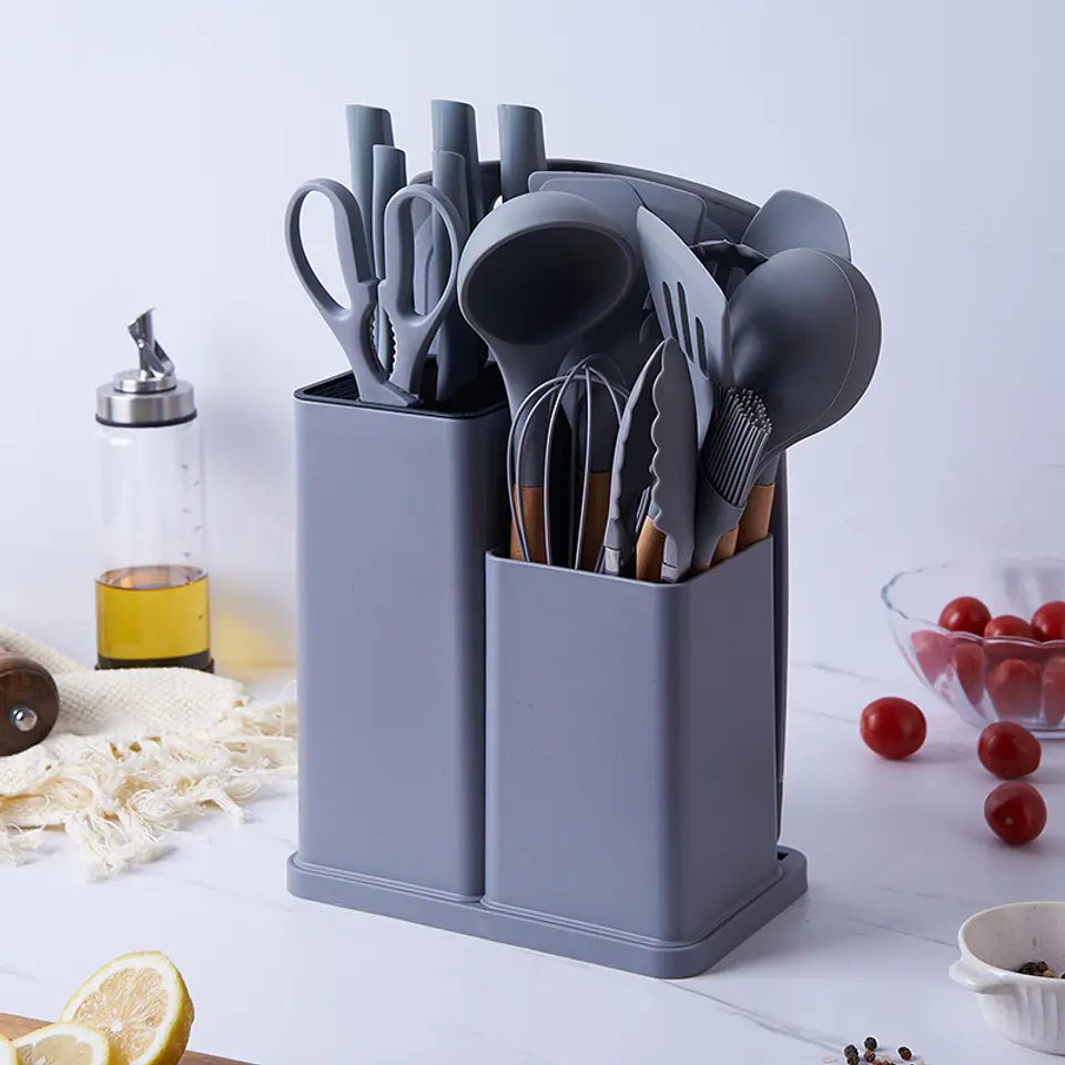 Juego Utensilios 19 Piezas Silicona Antiadherente de Cocina 10