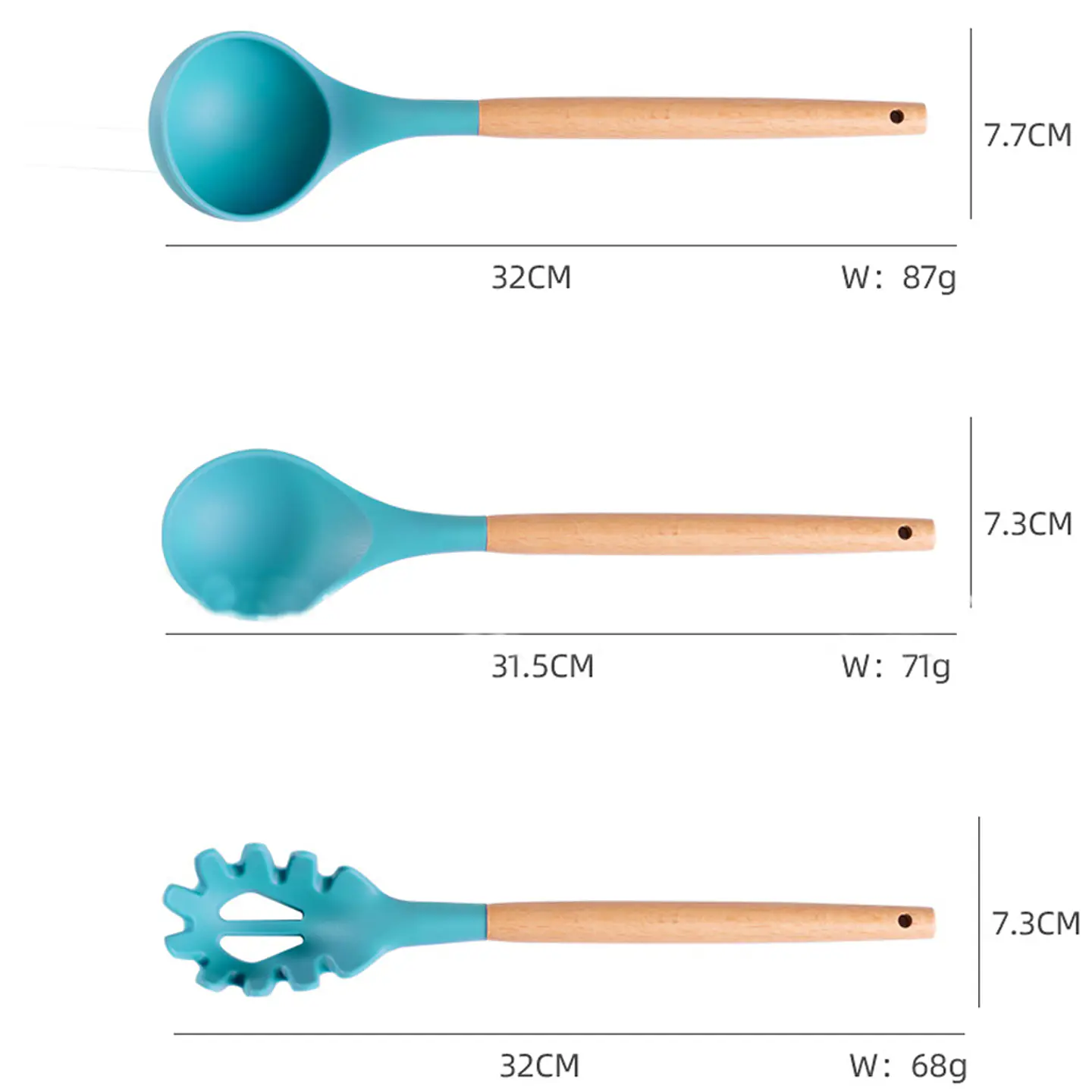 Juego Utensilios 19 Piezas Silicona Antiadherente de Cocina 15