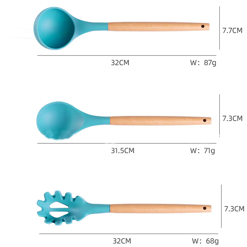 Juego Utensilios 19 Piezas Silicona Antiadherente de Cocina 15