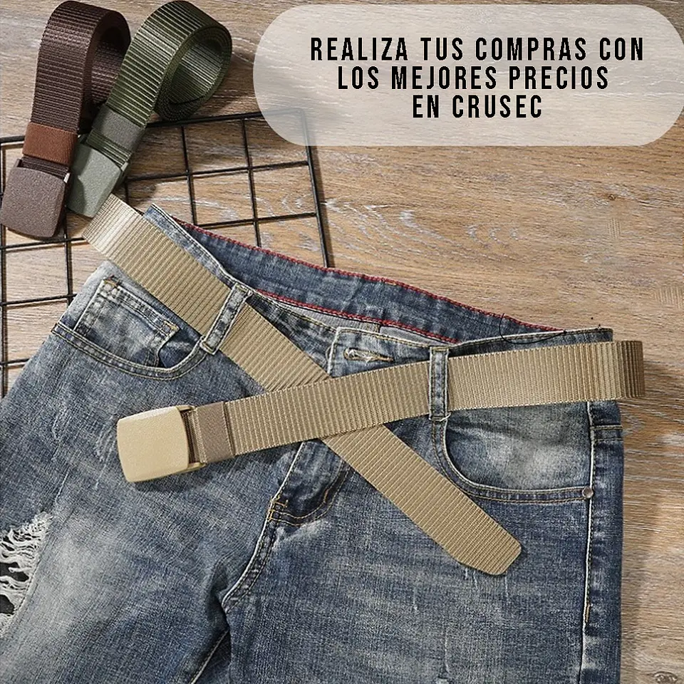 Cinturon Nylon De Seguridad Antirrobo Ajustable Táctico 2