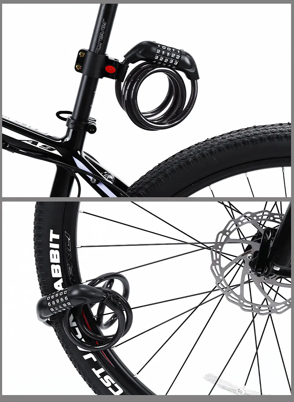 Candado Bicicleta Clave Seguridad De Bloqueo Antirrobo 120cm 2