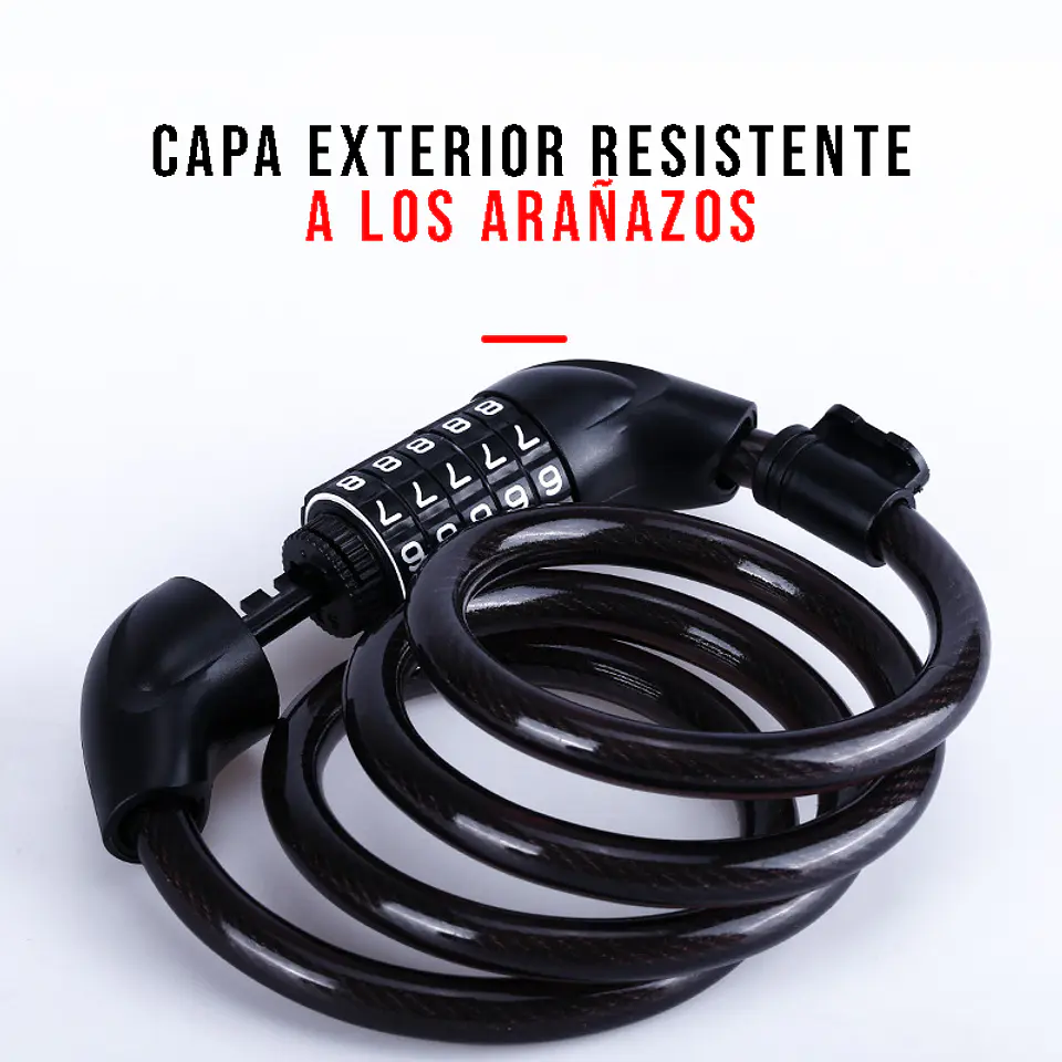 Candado Bicicleta Clave Seguridad De Bloqueo Antirrobo 120cm 5