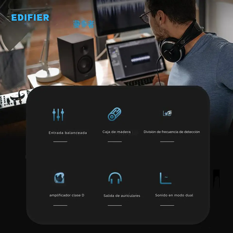 Parlante Dual Edifier Mr4 Monitor Estudio Trs Altavoz 9