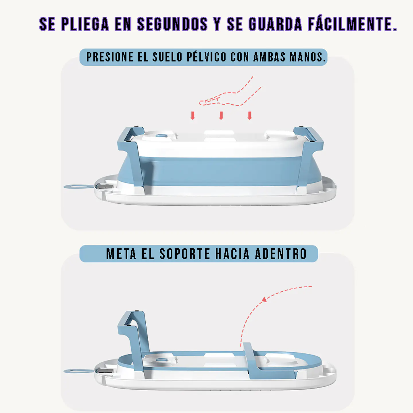 Bañera Plegable Temperatura Tina De Baño Portatil para Bebes 4