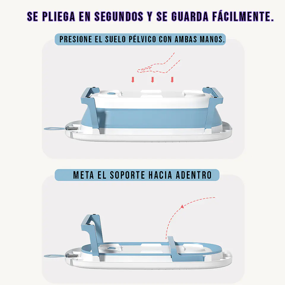 Bañera Plegable Temperatura Tina De Baño Portatil para Bebes 4