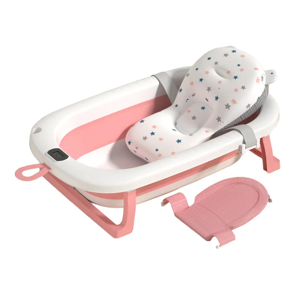 Bañera Plegable Temperatura Tina De Baño Portatil para Bebes 5