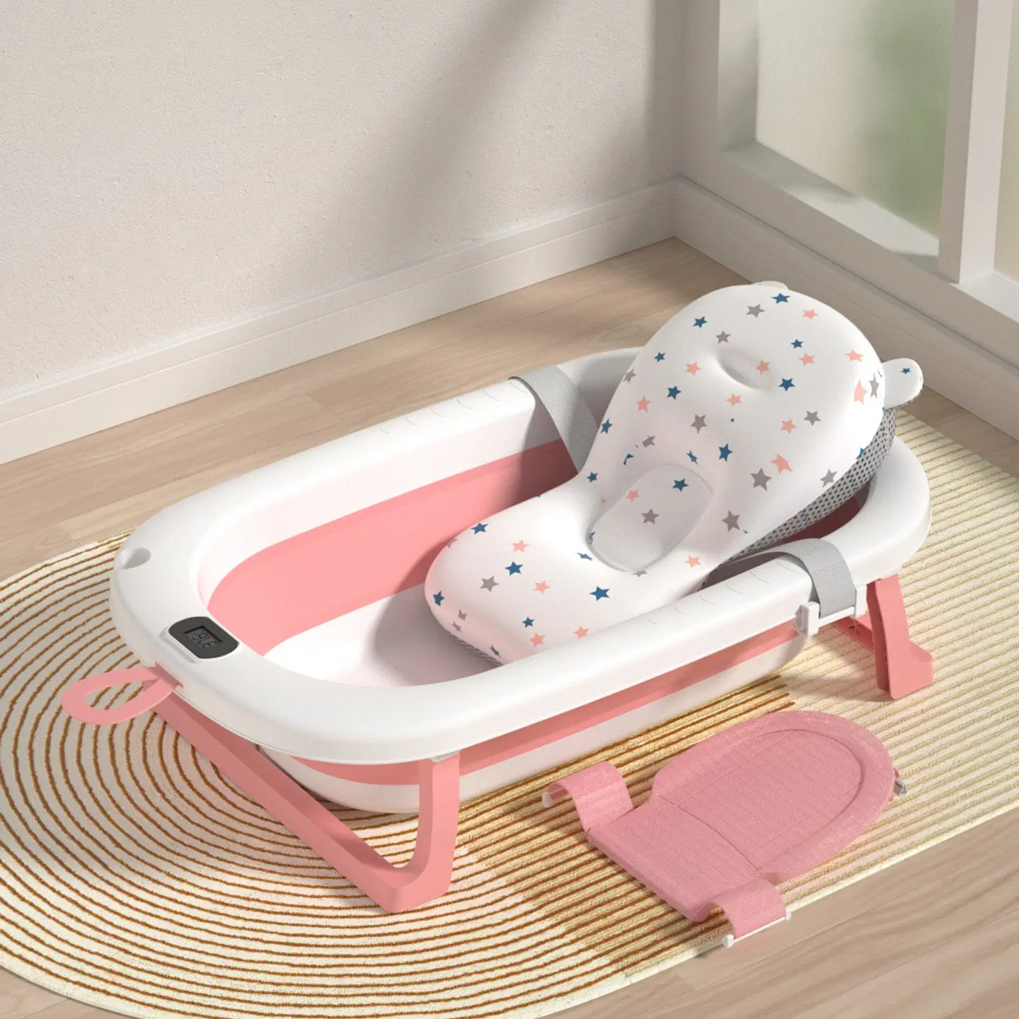 Bañera Plegable Temperatura Tina De Baño Portatil para Bebes 6