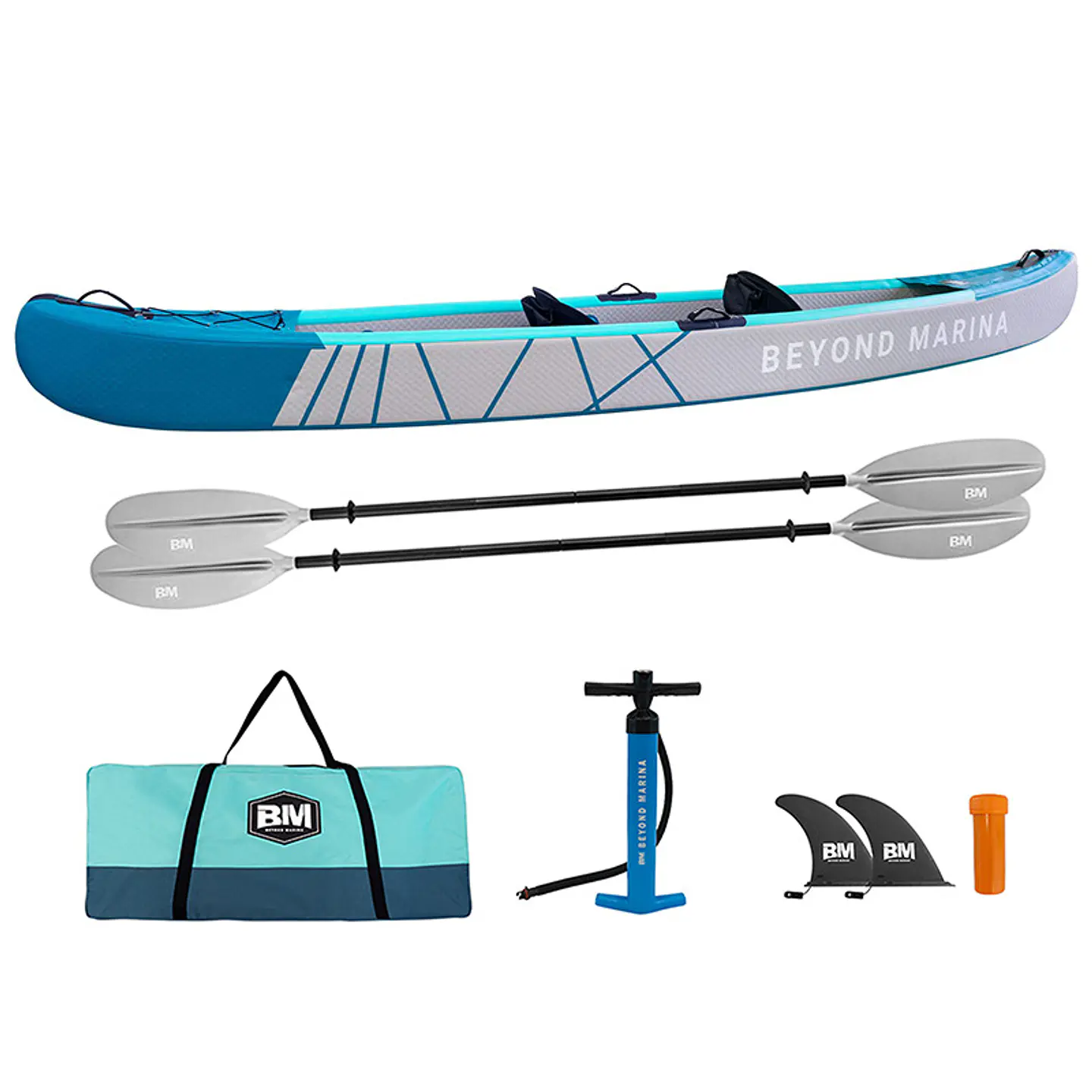 Kayak Doble Inflable Canoa + Kit Multiuso 5