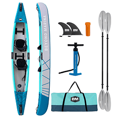 Kayak Doble Inflable Canoa Tabla Surf + Kit Multiuso