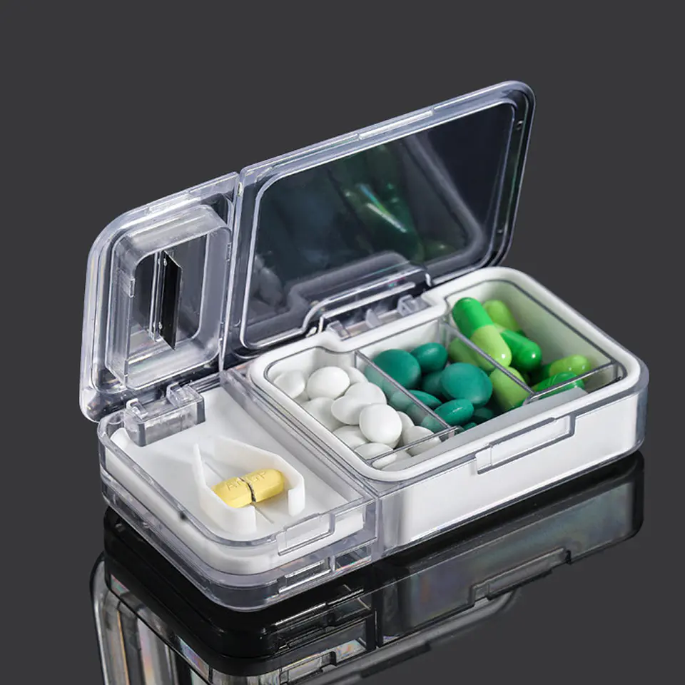 Caja Cortador de Medicinas De Pastillas Organizador Divisor 2