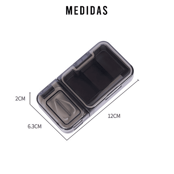 Caja Cortador de Medicinas De Pastillas Organizador Divisor 4