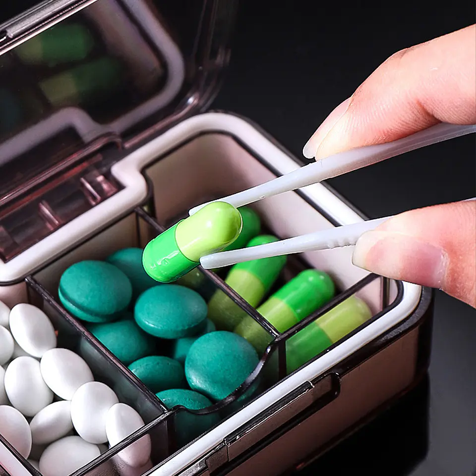 Caja Cortador de Medicinas De Pastillas Organizador Divisor 5