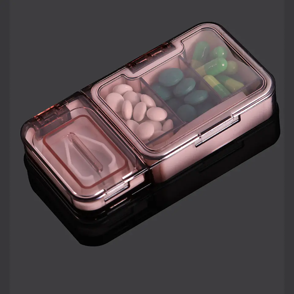 Caja Cortador de Medicinas De Pastillas Organizador Divisor 6