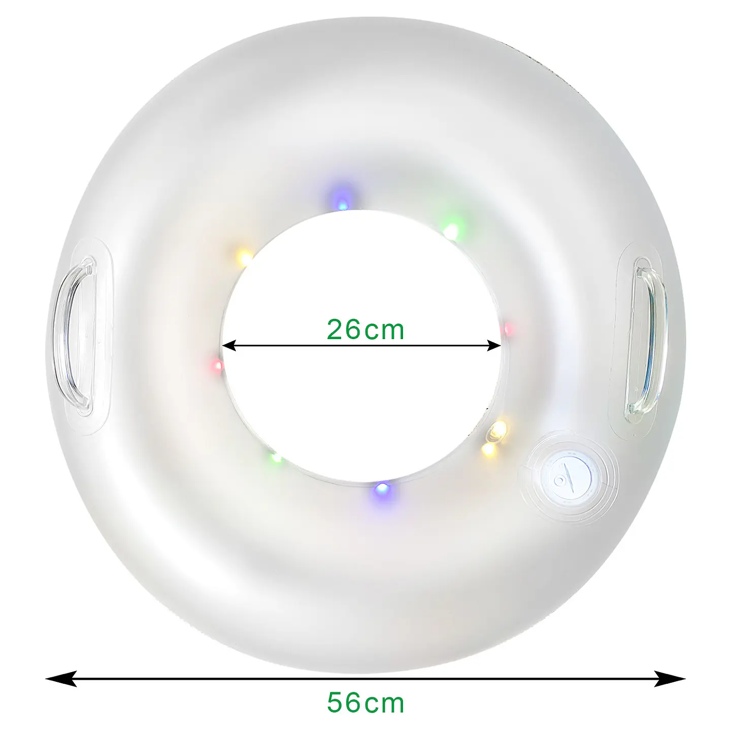 Flotador LED Multicolor Anillo con Asas De Natación 26*56 5