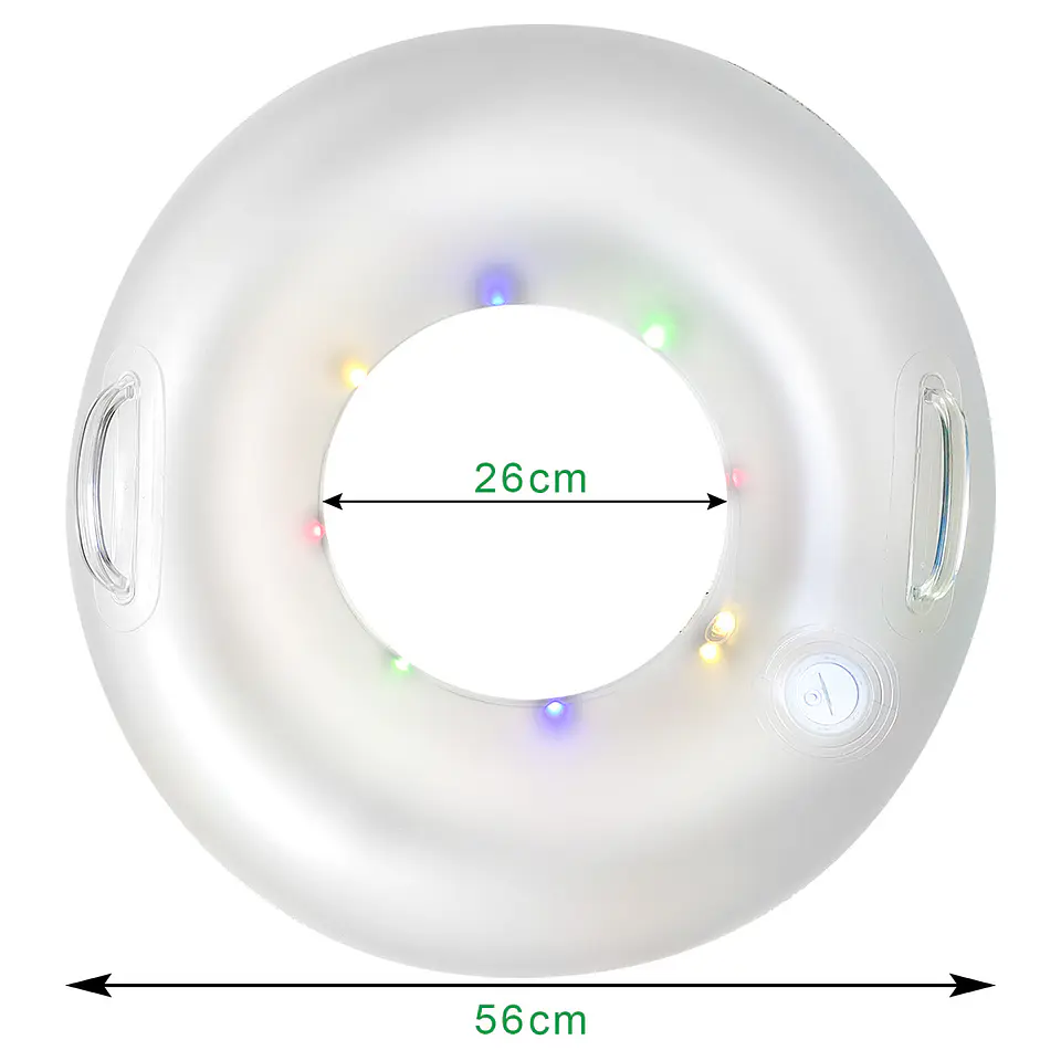 Flotador LED Multicolor Anillo con Asas De Natación 26*56 5